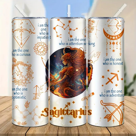 Zodiac Sagittarius Stainless Steel Insulated Tumbler, Insulated Travel Mug For Hot And Cold Drinks, Portable Coffee Cup Ideal For Home, Travel, Outdoor Activities, Cute Tumbler Gift Idea DL