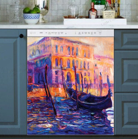 Beautiful Sunset in Venice Dishwasher Magnet Cover Kitchen Decoration Decals Appliances Stickers Magnetic Sticker ND