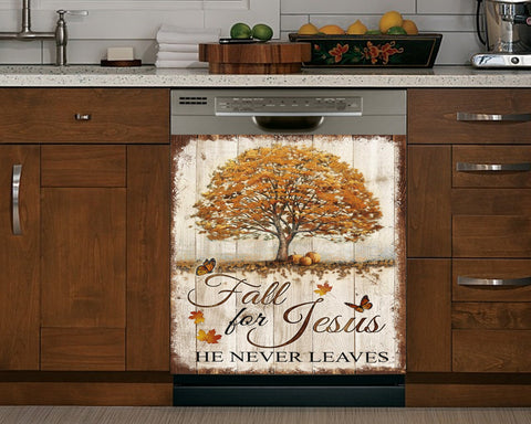 Fall for Jesus Dishwasher Magnet Cover Kitchen Decoration Decals Appliances Stickers Magnetic Sticker ND