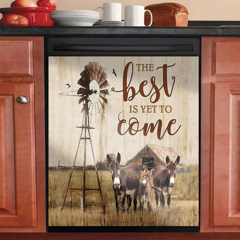 he Best Is Yet To Come Donkey Dishwasher Magnet Cover Kitchen Decoration Decals Appliances Stickers Magnetic Sticker ND