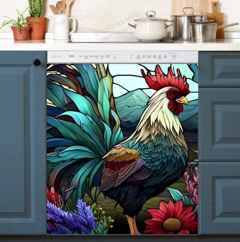 Farmhouse Rooster Dishwasher Magnet Cover Kitchen Decoration Decals Appliances Stickers Magnetic Sticker ND