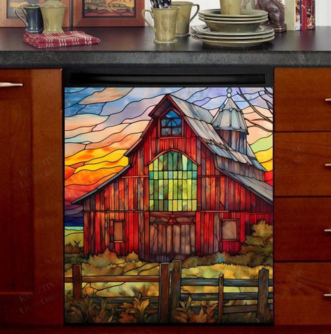 Farmhouse Barn Dishwasher Magnet Cover Kitchen Decoration Decals Appliances Stickers Magnetic Sticker ND