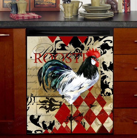 Vintage Farmhouse Rooster Dishwasher Magnet Cover Kitchen Decoration Decals Appliances Stickers Magnetic Sticker ND