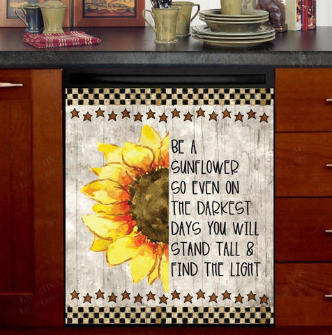 Pretty Sunflower Quote Dishwasher Magnet Cover Kitchen Decoration Decals Appliances Stickers Magnetic Sticker ND