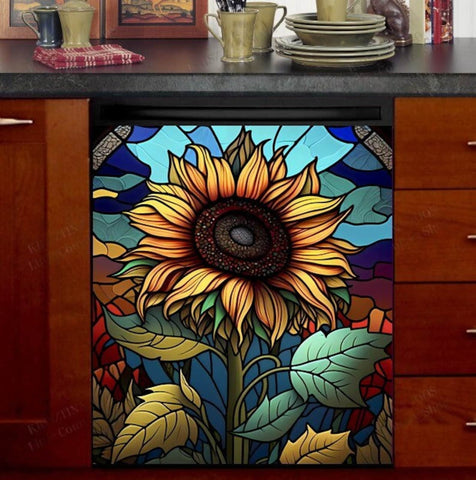 Sunflower Dishwasher Magnet Cover Kitchen Decoration Decals Appliances Stickers Magnetic Sticker ND