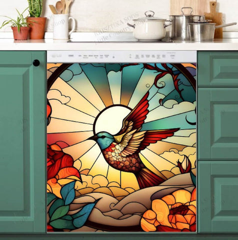Sunset Bird Dishwasher Magnet Cover Kitchen Decoration Decals Appliances Stickers Magnetic Sticker ND