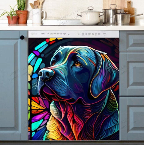 Labrador Lover Dishwasher Magnet Cover Kitchen Decoration Decals Appliances Stickers Magnetic Sticker ND