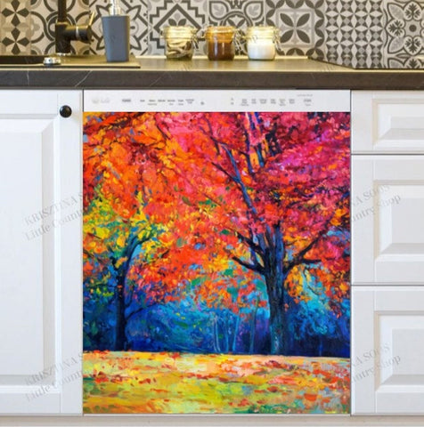 Colors of October Dishwasher Magnet Cover Kitchen Decoration Decals Appliances Stickers Magnetic Sticker ND