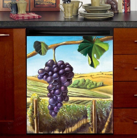 Vineyard in the Summer Dishwasher Magnet Cover Kitchen Decoration Decals Appliances Stickers Magnetic Sticker ND