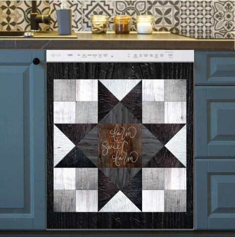 Country Farmhouse Barn Wood Quilt Tiles Dishwasher Magnet Cover Kitchen Decoration Decals Appliances Stickers Magnetic Sticker ND