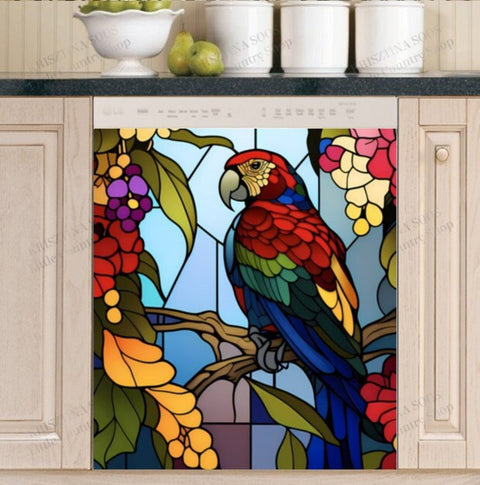 Parrot Dishwasher Magnet Cover Kitchen Decoration Decals Appliances Stickers Magnetic Sticker ND