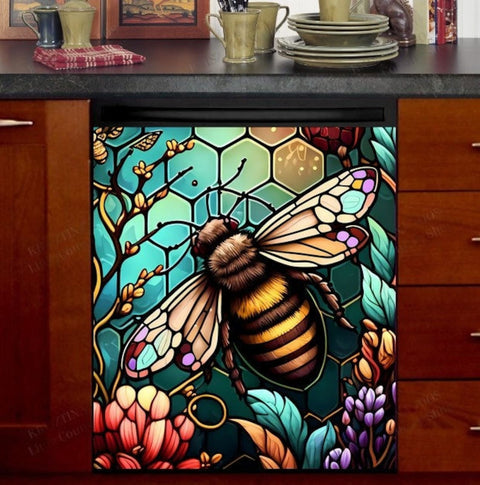 Bumblebee Dishwasher Magnet Cover Kitchen Decoration Decals Appliances Stickers Magnetic Sticker ND