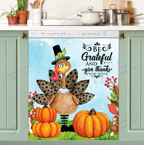 Thanksgiving Turkey Pumpkins Dishwasher Magnet Cover Kitchen Decoration Decals Appliances Stickers Magnetic Sticker ND
