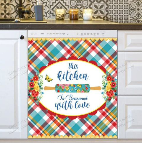 Woman Kitchen Baking Lover Dishwasher Magnet Cover Kitchen Decoration Decals Appliances Stickers Magnetic Sticker ND