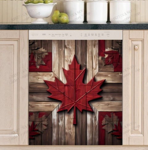 Canadian Flag Dishwasher Magnet Cover Kitchen Decoration Decals Appliances Stickers Magnetic Sticker ND