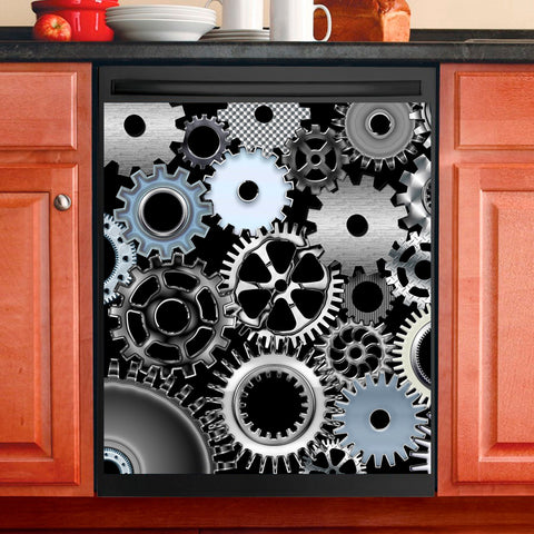 Mechanical Dishwasher Magnet Cover Kitchen Decoration Decals Appliances Stickers Magnetic Sticker ND