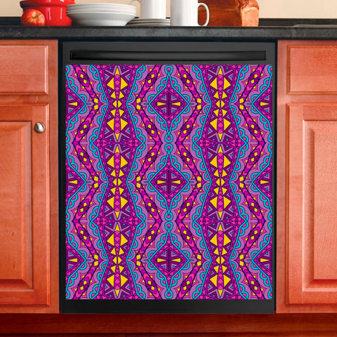 Ethnic Pattern Dishwasher Magnet Cover Kitchen Decoration Decals Appliances Stickers Magnetic Sticker ND