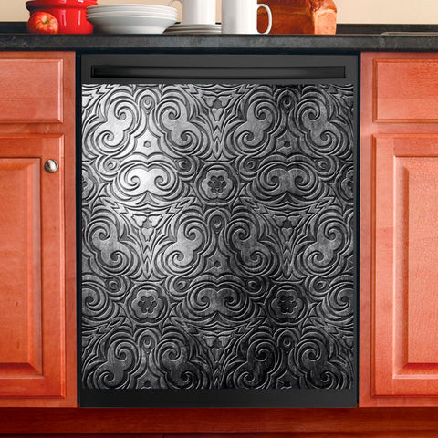 Dark Vintage Floral Dishwasher Magnet Cover Kitchen Decoration Decals Appliances Stickers Magnetic Sticker ND