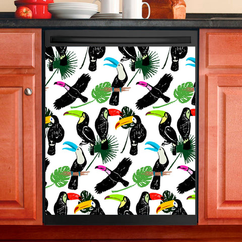 Tucan Pattern Dishwasher Magnet Cover Kitchen Decoration Decals Appliances Stickers Magnetic Sticker ND