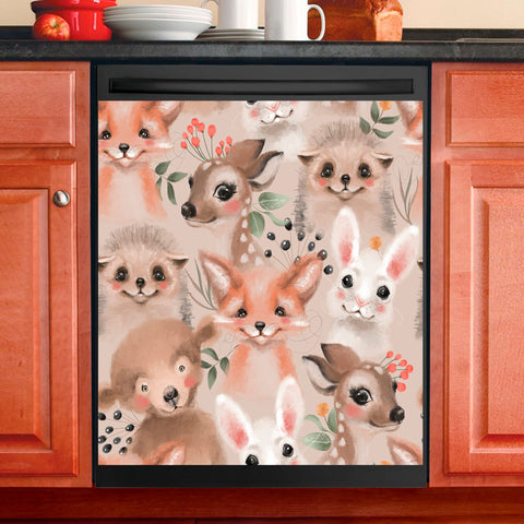 Animals Pattern Dishwasher Magnet Cover Kitchen Decoration Decals Appliances Stickers Magnetic Sticker ND