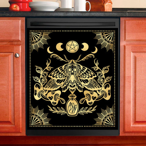 Witch Wiccan Dishwasher Magnet Cover Kitchen Decoration Decals Appliances Stickers Magnetic Sticker ND