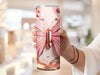 3D Pink Gold Butterfly 20 oz Skinny Tumbler, Cute Tumbler Gift Idea, Butterfly Tumbler Wrap, Beautiful gift for mom DL