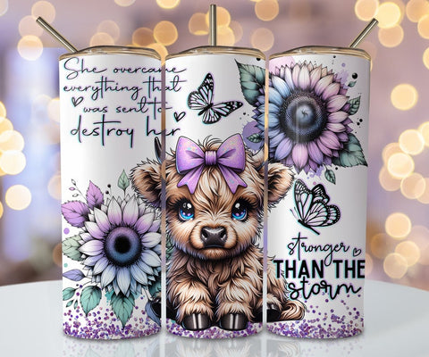 Highland Cow Tumbler Wrap, Cute Tumbler Gift Idea DL