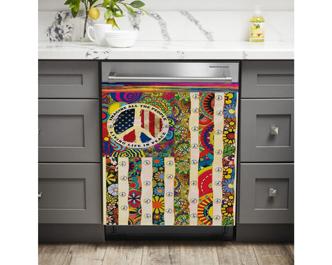 Hippie Dishwasher Magnet Cover Kitchen Decoration Decals Appliances Stickers Magnetic Sticker ND