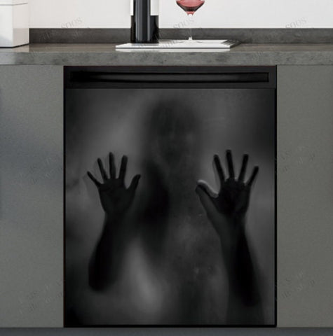 Halloween Scary Ghost Dishwasher Magnet Cover Kitchen Decoration Decals Appliances Stickers Magnetic Sticker ND