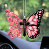 Gerbera Daisy Butterfly Faith Cross Ornament
