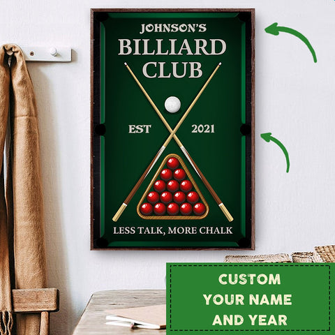 Billiard Club Metal Sign