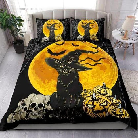 Black Cat Halloween Bedding Set