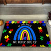 In This House We Never Give Up Autism Awareness Doormat Autism Home Decor Autism Awareness Gift Idea HT