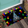 In This House We Never Give Up Autism Awareness Doormat Gnome Doormat Autism Home Decor Autism Awareness Gift Idea HT