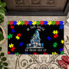 In This House We Never Give Up Autism Awareness Doormat Gnome Doormat Autism Home Decor Autism Awareness Gift Idea HT
