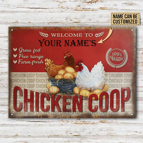 Personalized Chicken Coop Farm Fresh Customized Classic Metal Signs