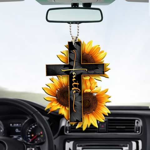 Faith Sunflower Car Hanging Ornament