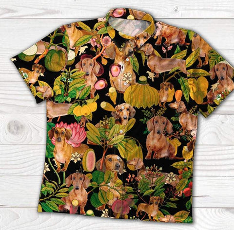 Dachshund Fruit Hawaiian Shirt