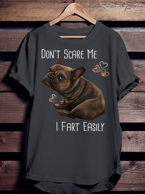 Unisex Shirt Gray French bulldog Funny - Dont Scare Me