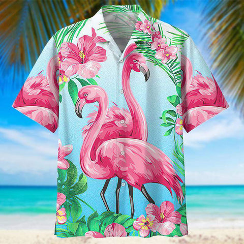Flamingo Hawaiian Beach Shirt