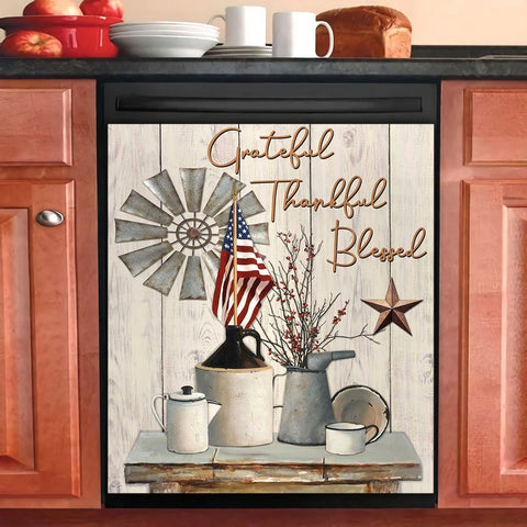 USA Grateful Thankful Dishwasher Cover