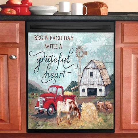 Begin each day with a grateful heart Dishwasher Cover 03