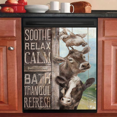 Soothe Relax Calm Bath Tranquil Refresh Farm Animals Dishwasher Cover