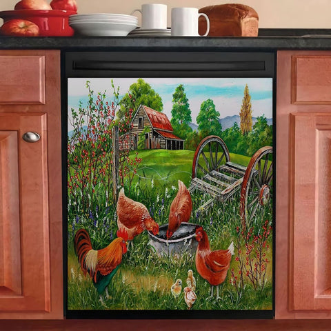 Chicken Farm Dishwasher Cover 001