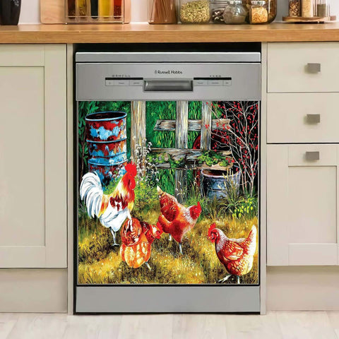 Beautiful Chicken Farm Dishwasher Cover 01