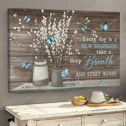 Jesus - Every day is a new beginning Jesus Landscape Canvas Print - Wall Art God Jesus Christ Gift Idea Canvas Poster