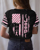 Women Shirt Pink Jeep Save the Headlights Ribbon Shirt, Breast Cancer Awareness Shirt, Flower Pink Ribbon Shirt