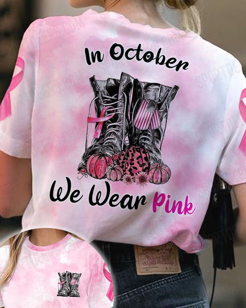 Veteran Breast cancer In october we wear pink shirt 3D halloween gift idea for Veteran
