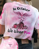 Nurse Breast Cancer In October We wear pink 3D Shirt, Hoodie Halloween Pumpkin Pink Ribbon Shirt Hoodie TM