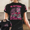 Motorcycle Breast cancer In october we wear pink shirt 3D halloween gift idea for motorcycle lover TM